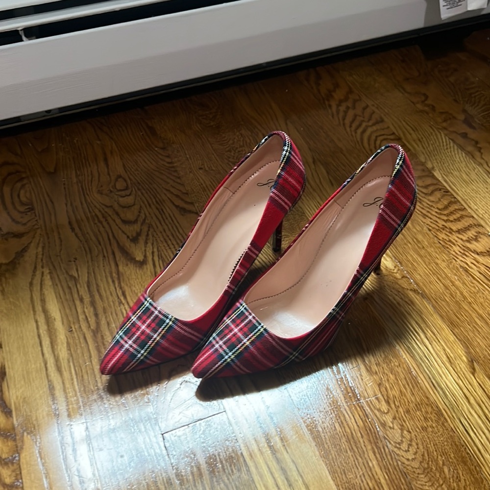 JCrew tartan pumps